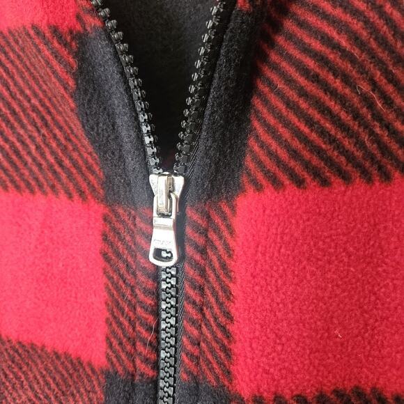 Chaps Sport Medium Women Buffalo Plaid Vest 80s Outdoor Cabincore Fleece Rustic - Picture 6 of 8